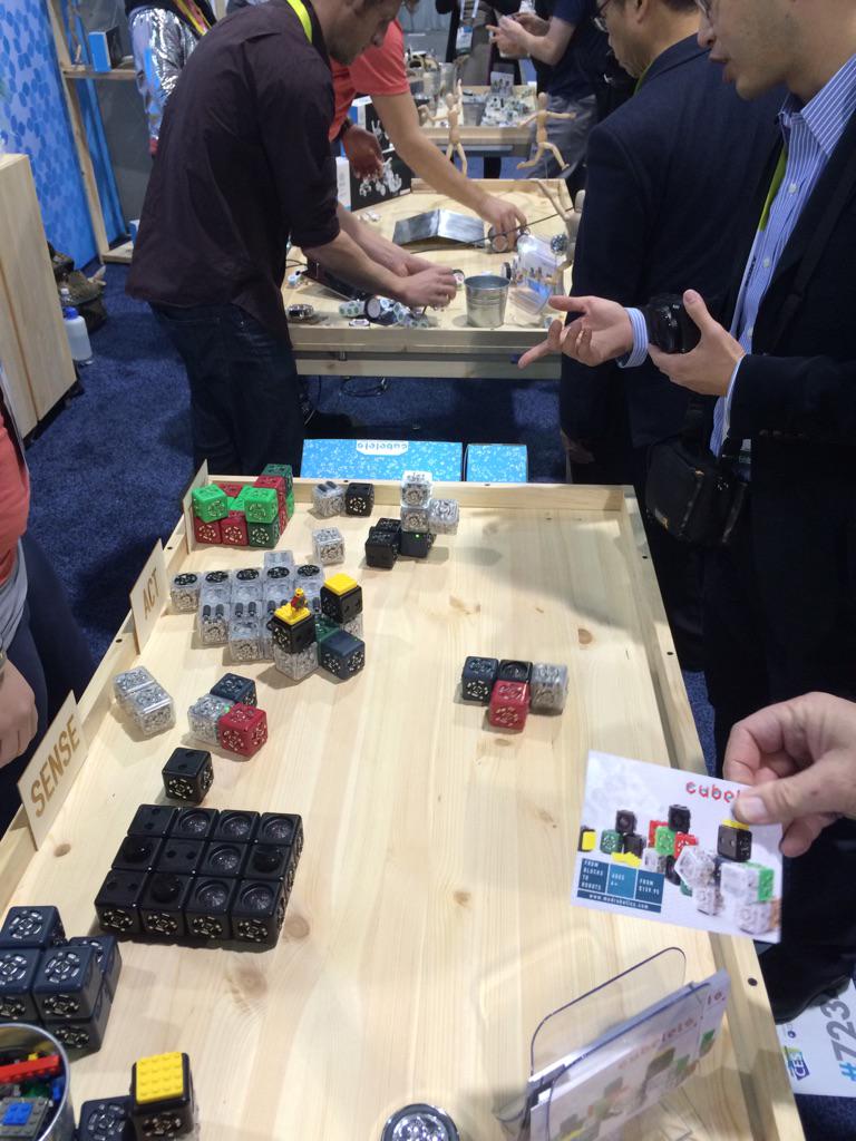 CES's tweet photo. Cubelets from @modrobotics - modular cube combos make for endless robot possibilities! #CES2015 http://t.co/Z0XdbvXm6N
