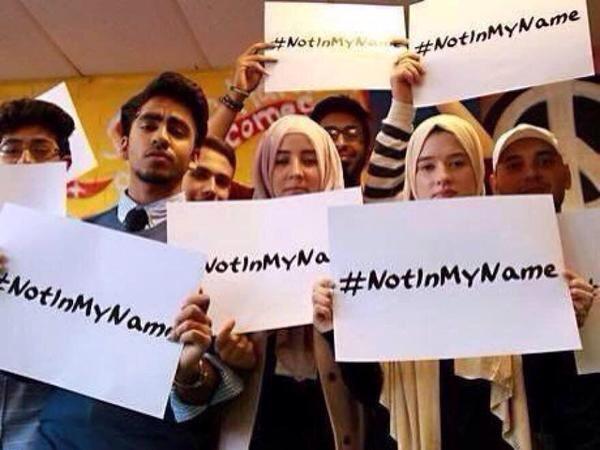 dokuz8haber's tweet photo. #CharlieHebdo 
From #Gaza to #Iran to #Seattle, Muslims say #NotInMyName #JeSuisCharlie http://t.co/nb0G4FR7mw