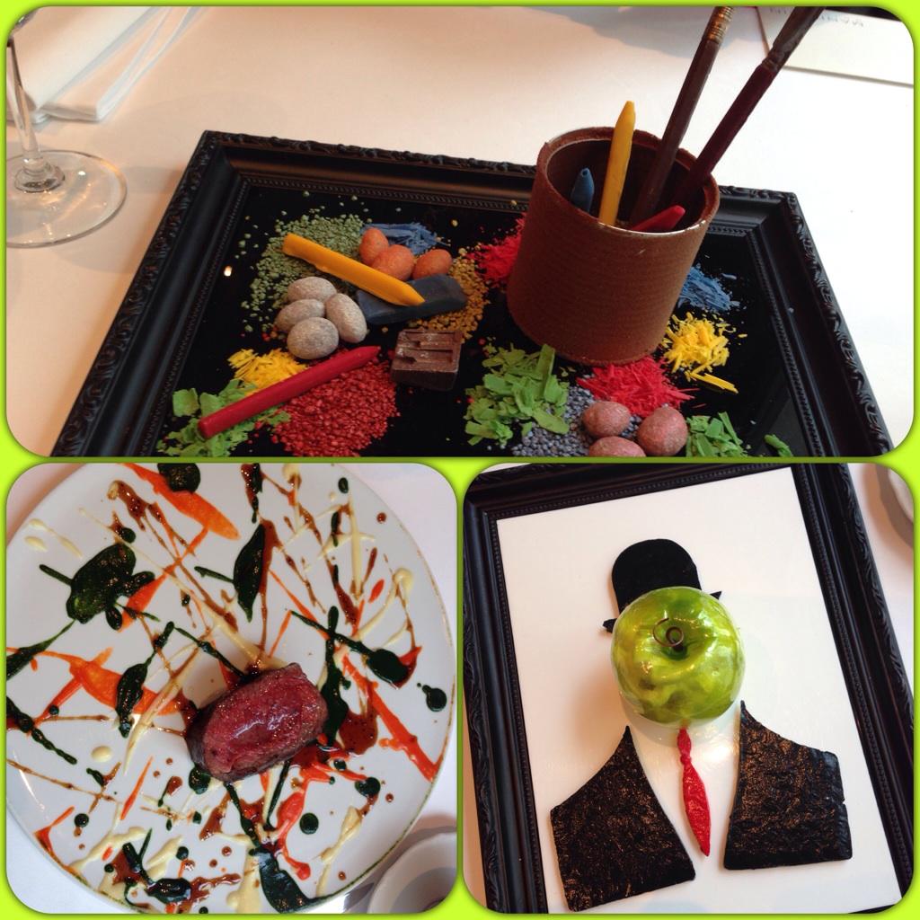 FoodyRuby's tweet image. Last year's #MandarinOriental #ArtBasel HK menu "Son of Man". Awesome! #RubyArt #RubyFoody