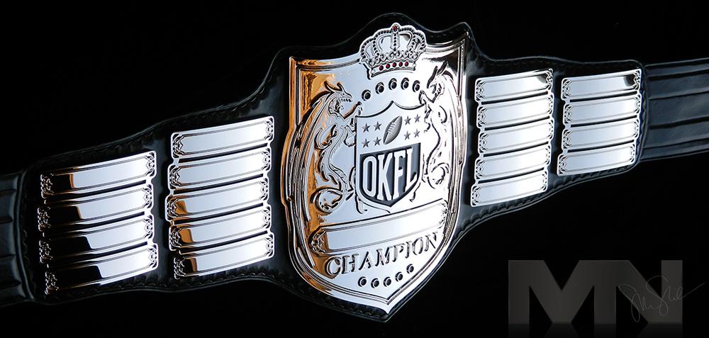 sandfarnia's tweet photo. New #bling for #Okfl #fantasyfootball #trophy Thanks to @MikeNicolau http://t.co/EW1vTpXCa2