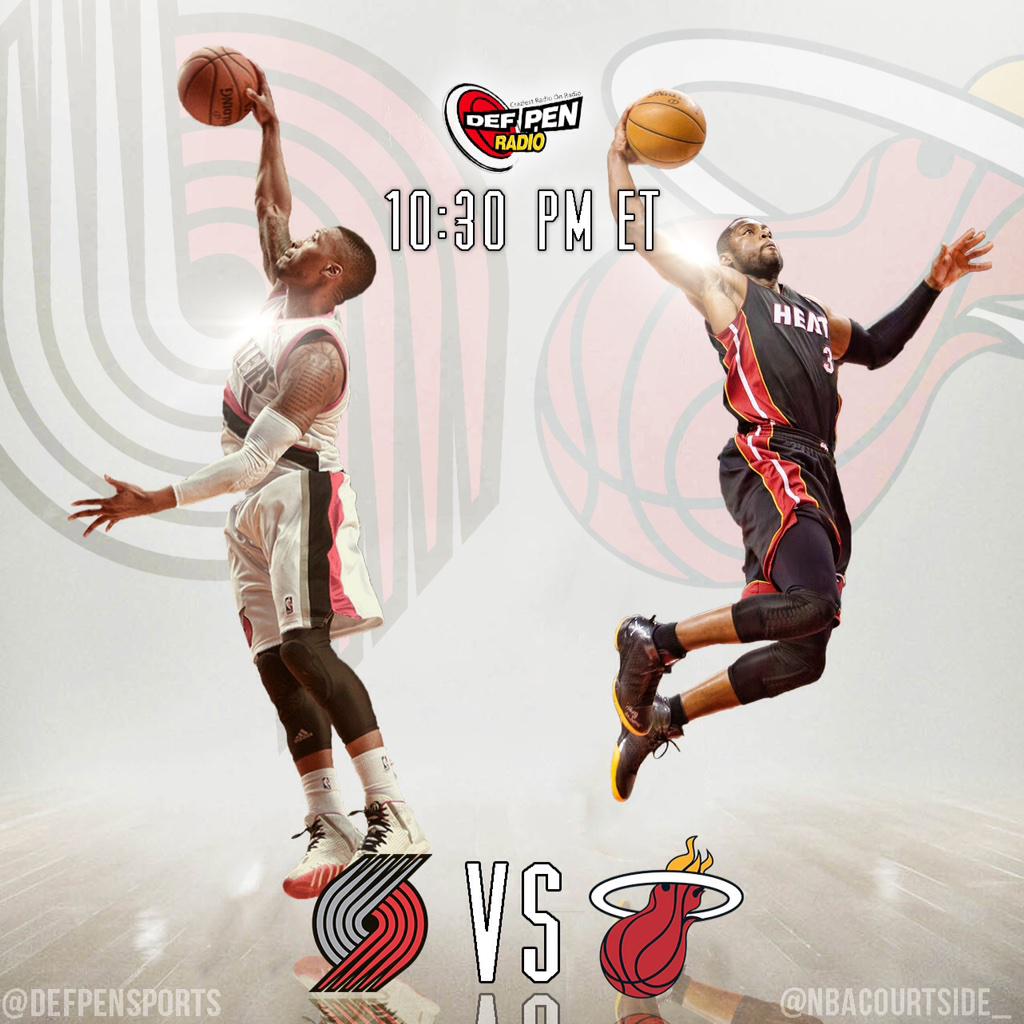 DefPenHoops's tweet photo. Who ya got in the nightcap?! @trailblazers or @MiamiHEAT?! #DefPenGame2Watch http://t.co/bSL0XAH1qW