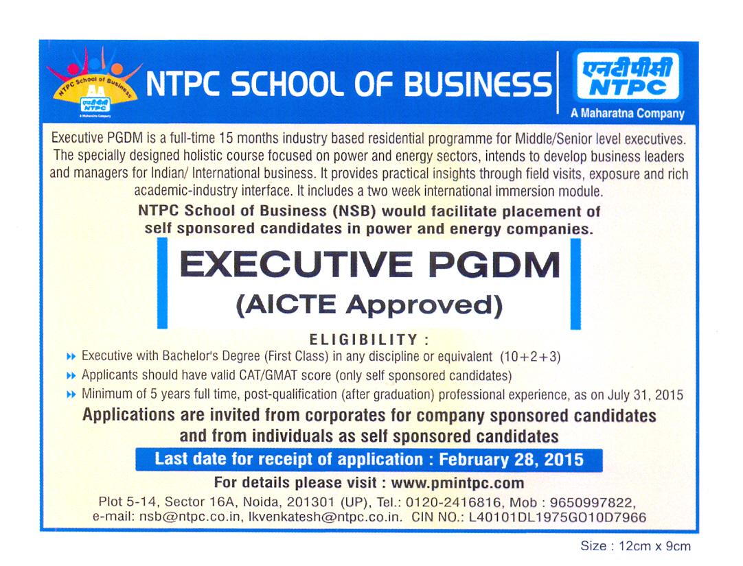 ntpcschool's tweet photo. NEW Advertisement of NTPC School of Business http://t.co/b8DeIsFXpc