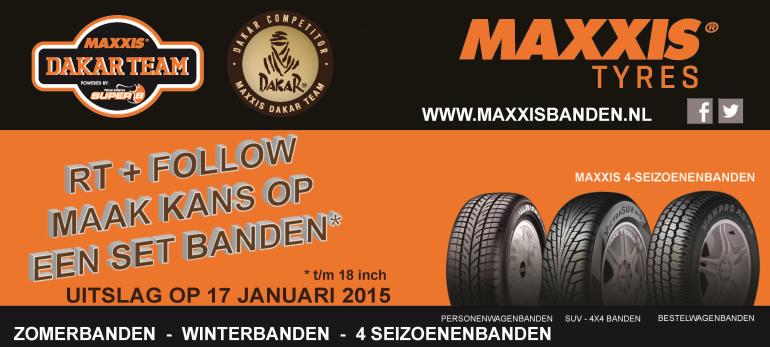 RT+Follow Maak kans op een GRATIS set Maxxis autobanden. 17 jan. maken wij de winnaar bekend  #dakar2015 #maxxisdakar