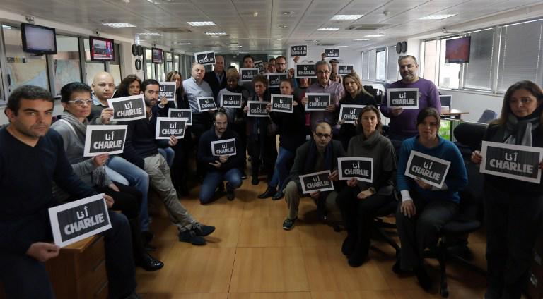 #JeSuisCharlie at <a href="/AFP/">AFP News Agency</a> Middle-East and North Africa regional hub in Nicosia