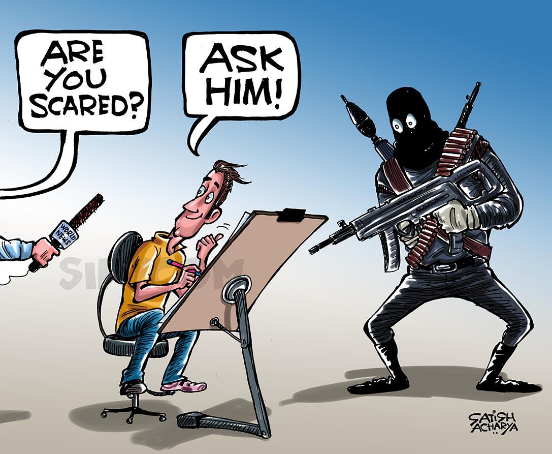 Featured image of post Satish Acharya Charlie Hebdo Cartoon When the magazine refused the french government closed embassies and consulates in about 20 countries as a precaution