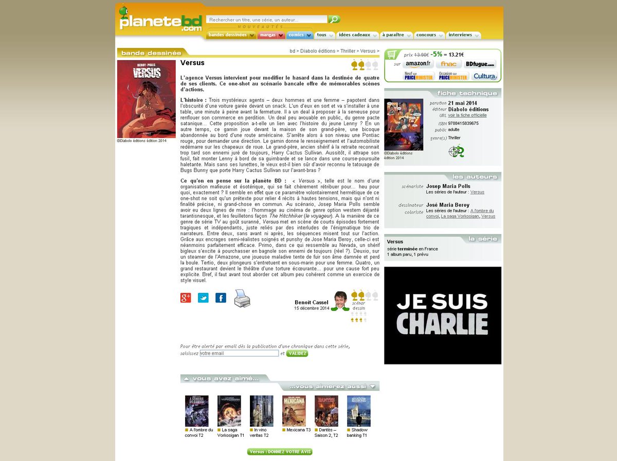 DIABOLOEDITIONS's tweet photo. Et encore des chroniques de "Versus". Aussi dans @planetbd1 http://t.co/sWUMIFsOPR http://t.co/la7x0yAhio