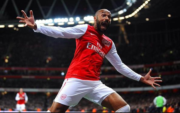 FootballFunnys's tweet photo. ON THIS DAY IN 2012: Thierry Henry scored the winner against Leeds United in the first game of his Arsenal comeback. http://t.co/04ZMIcbV2C