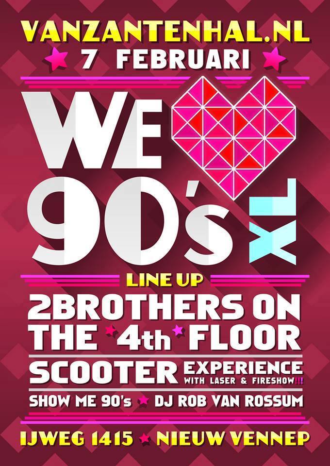 ShowMe90s's tweet image. WELOVE90S XL @VanZantenhal 

Line up: @2bros4thfloor #SCOOTEREXP @RobvanRossum @ShowMe90s 

Tickets: vanzantenhal.nl