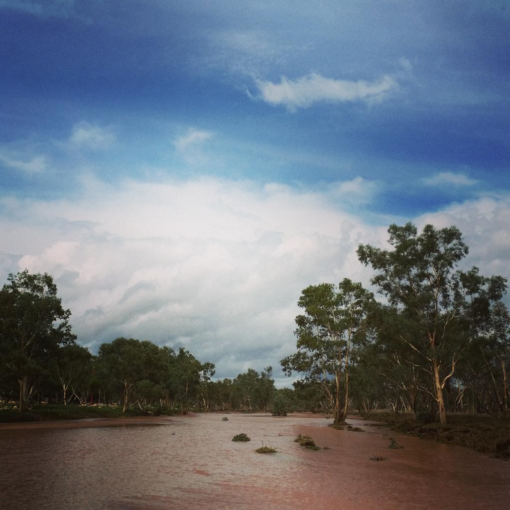 catherinesatour's tweet photo. So much rain in Alice Springs last few days..the Todd is flowing http://t.co/qUr80N5V3k