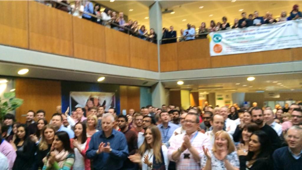 TamSandeman's tweet photo. Big Boots moment in Nottingham as @NASDAQ declares 1st public outing for Walgreens Boots Alliance @BootsUK @Walgreens http://t.co/ziyi6lUmip