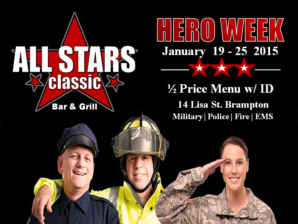 Hero week at All Stars Classic! <a href="/BramptonFireES/">Brampton Fire & Emergency Services</a> <a href="/BPFFA1068/">Brampton PFFA</a> <a href="/Peel_Paramedics/">Peel Regional Paramedic Services</a> <a href="/PeelPoliceMedia/">No Longer Used</a>