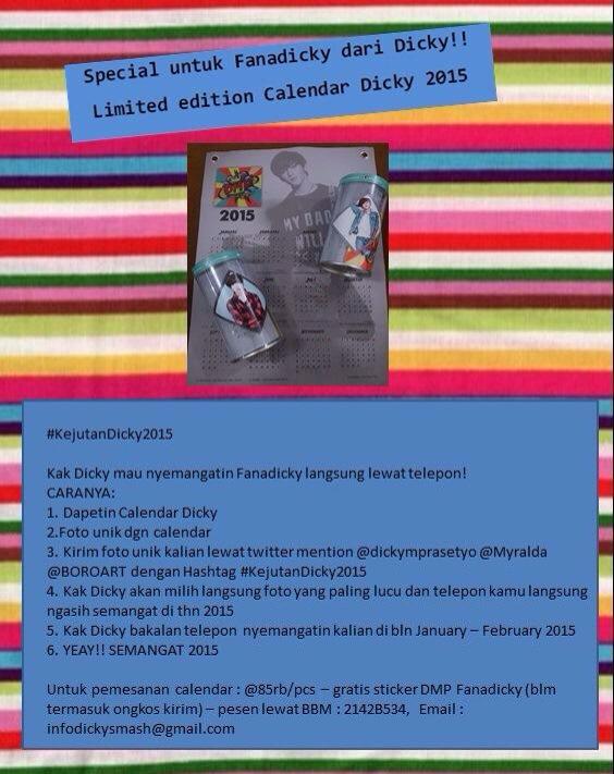 Siapa yang mau di telpon langsung sama @dickymprasetyo ?? Buruan dibeli kalender nya cr: <a href="/Myralda/">Myralda</a>