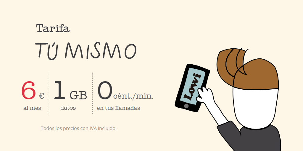 Lowi_es's tweet photo. Sólo tenemos una tarifa, 1GB y llamadas a 0 cént/min por sólo 6€ …y acumulas los megas que te sobran. ¡Esto es Lowi! http://t.co/3PjZfehsmF
