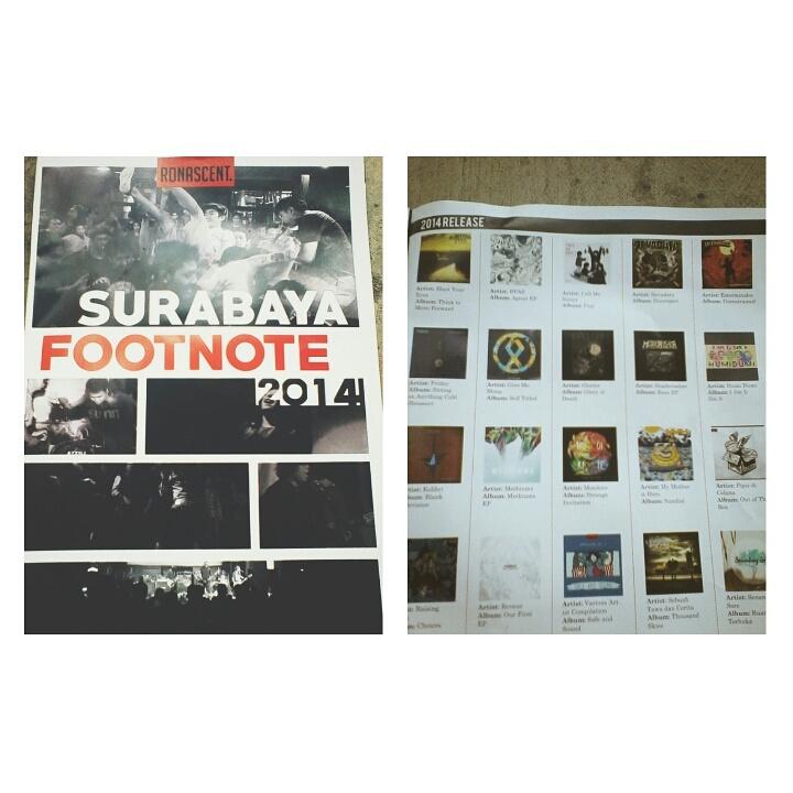 Terima kasih buat <a href="/Ronascent/">ronascent.biz</a> 🙏👏 . Ep album kami masuk dalam album release 2014 di magazine SURABAYA FOOTNOTE 2014 .
