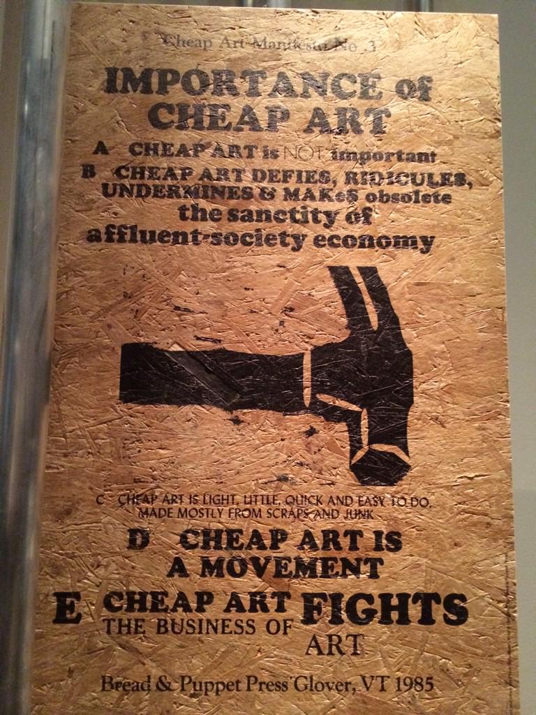 V_and_A's tweet photo. Manifesto of the Bread and Puppet Theater. What is art for and who is it for? http://t.co/ht2osR6fFm