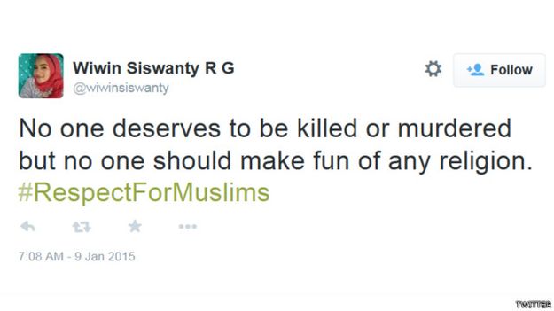BBCIndonesia's tweet photo. Tagar #RespectAllMuslims digunakan untuk merespon serangan #CharlieHebdo. Simak alasannya http://t.co/ErkEs4fx1V http://t.co/ibdFmE4TTl