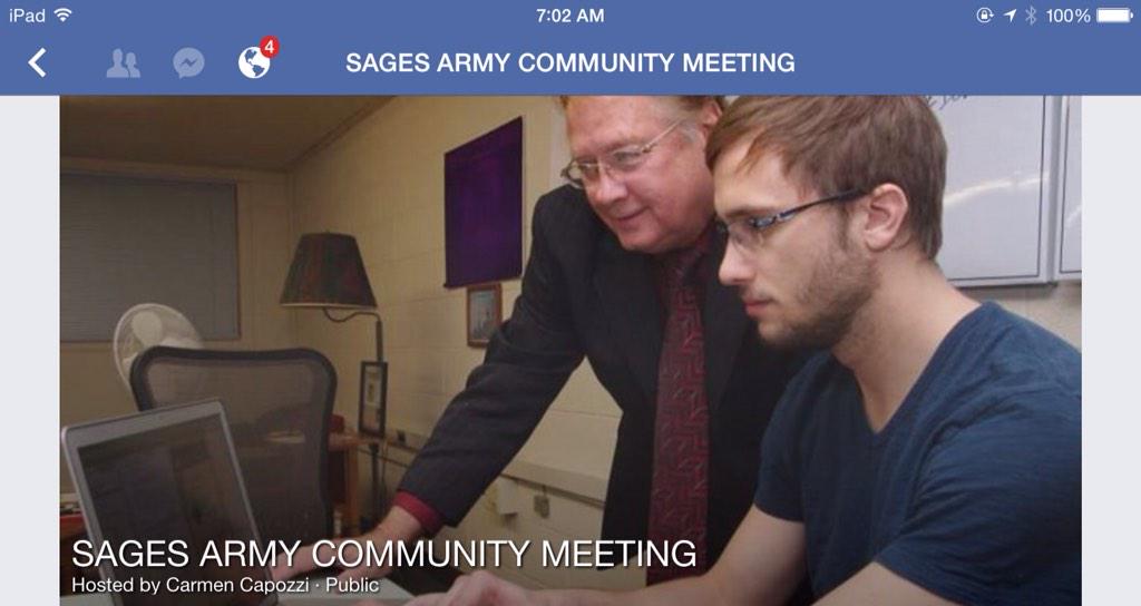 Great night with Carmen Capozzi  facebook.com/events/1260718… Amazing dedicated people fighting the good fight <a href="/SagesArmy/">Sage's Army</a>