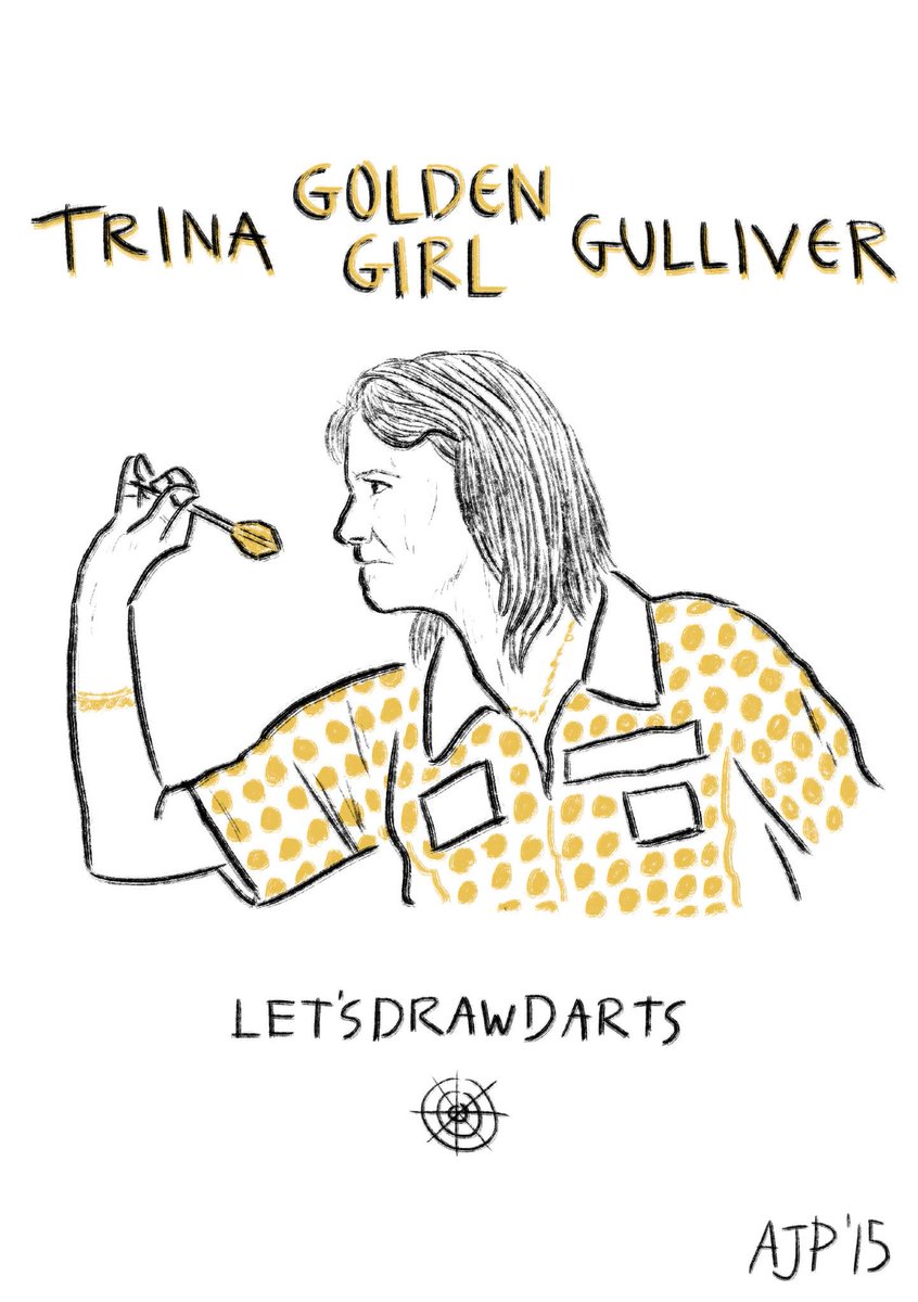 ajpoyiadgi's tweet photo. Celebrating more @BDOdarts #Lakeside legends, my drawing of the day is the amazing @trinagoldengirl. #LetsDrawDarts http://t.co/PbjEnGmvD5