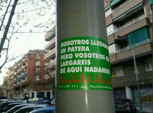 juanmi4261's tweet photo. Con esta propaganda se despertó Valencia. ¿Estáis a favor de abrir fronteras? http://t.co/FmDxk78sCr