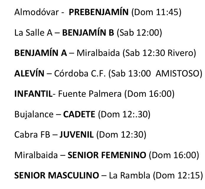 Arrancamos 2015 con los siguientes partidos. Ven y Anima a tu equipo!!