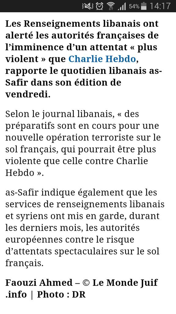 Benjamin Valette On Twitter Le Liban Previent La France Imminence D Un Attentat Plus Violent Que Celui De Charlie Hebdo Http T Co Czddzvdphc