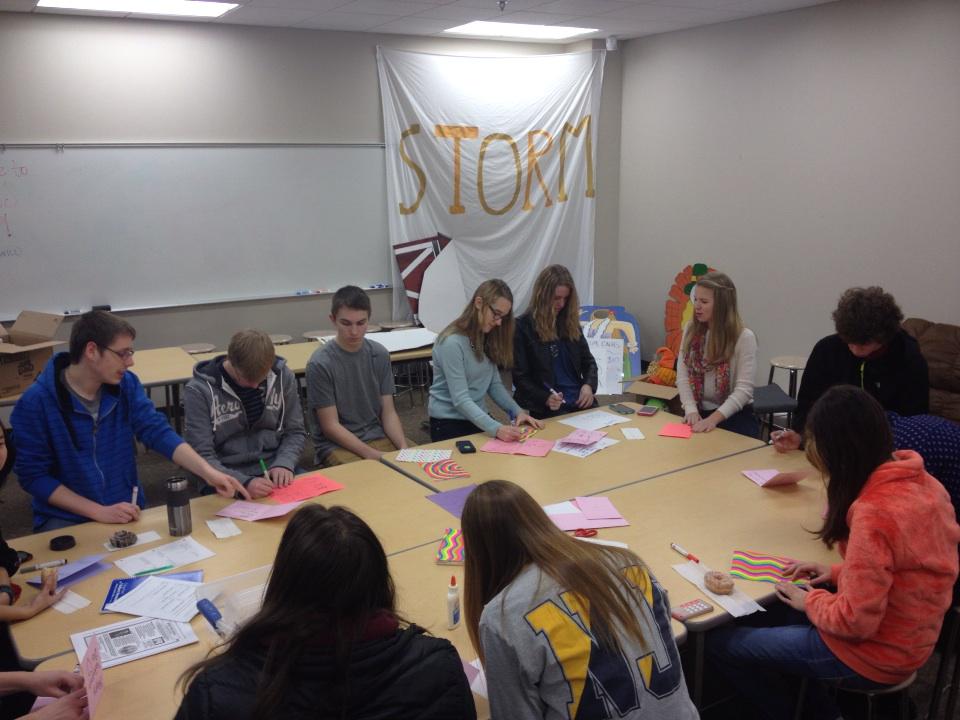 TCMcG01's tweet image. @Chan_Interact making Valentine cards for Auburn Manner residents.  Happy day!