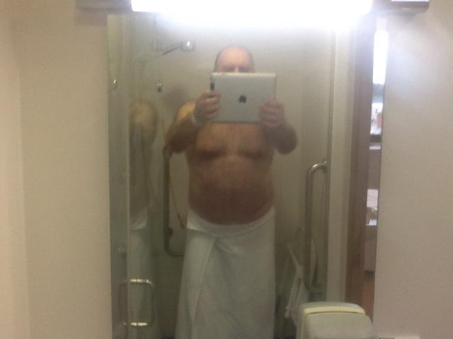 ghook's tweet photo. Showered unaided and even added deoderants. Visitors now staying longer! http://t.co/9cBM98wYHQ