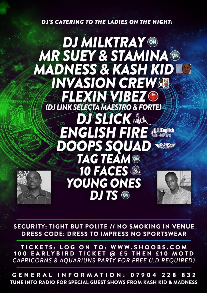OnTopFM's tweet image. @HeartInMusicENT Rt KASH KID &amp;amp; MADNESS BIRTHDAY BASH 31ST OF JAN @ CLUB 791 CR7 6AW TICKETS &amp;gt; bit.ly/1Dn5ES9