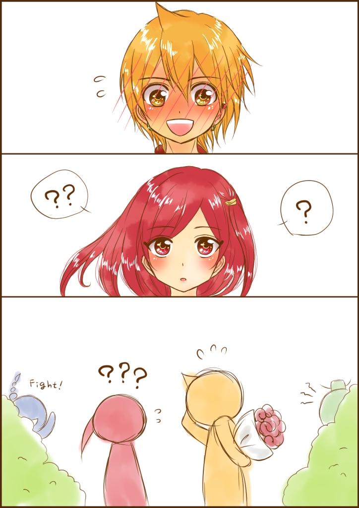 #マギ版深夜の真剣お絵描き60分一本勝負
【おめでとう!】何か知らないけどもるたんを祝いたいアリババくん♥
一番好きなキャラクターというお題も含まれます。当然アリモルです。 