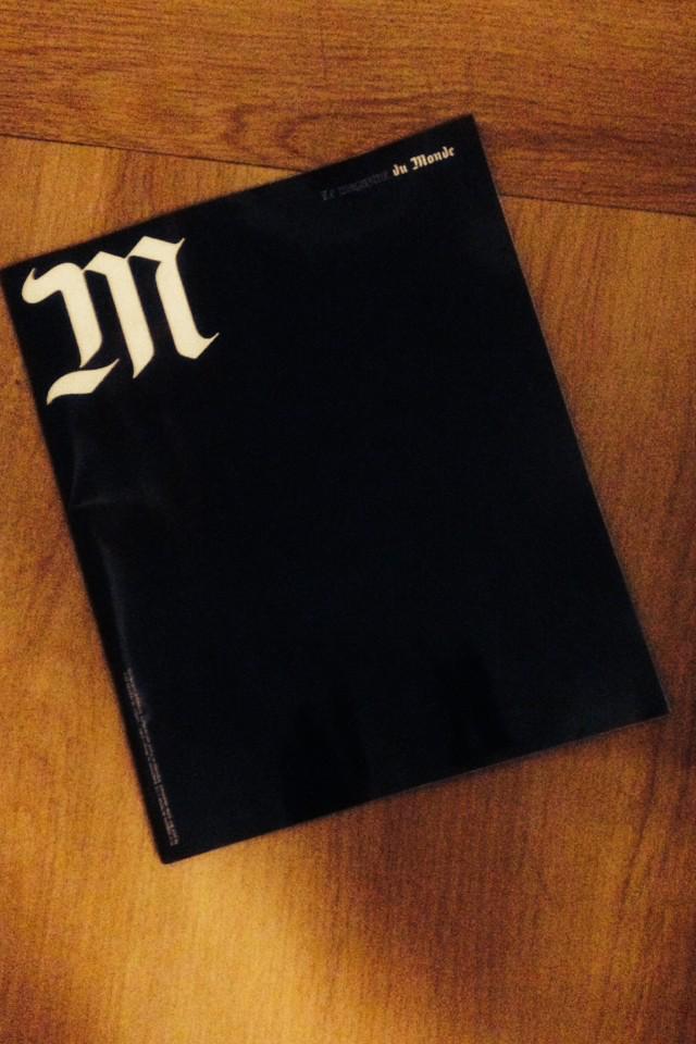 Le deuil à la Une du Monde Magazine. #Charlie