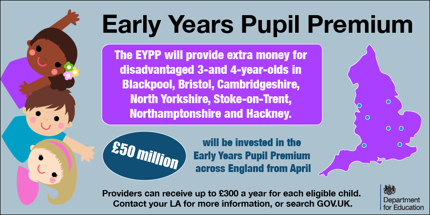 educationgovuk's tweet photo. New government funding to help the most disadvantaged children. #EarlyYears #PupilPremium http://t.co/E5f2rUuTx4 http://t.co/PA5RzvedTy