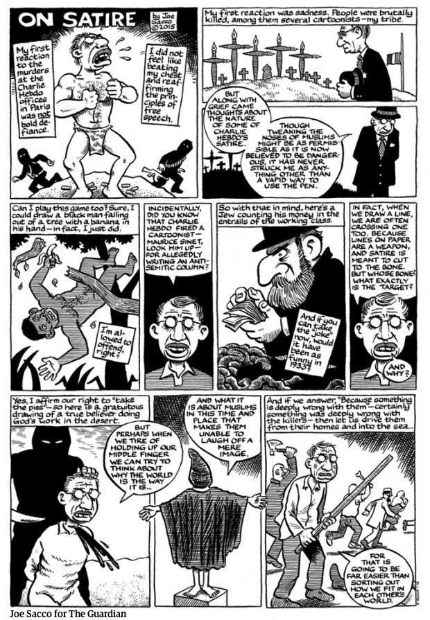 Joe Sacco on the limits of satire trib.al/vgH6uhX #CharlieHebdo