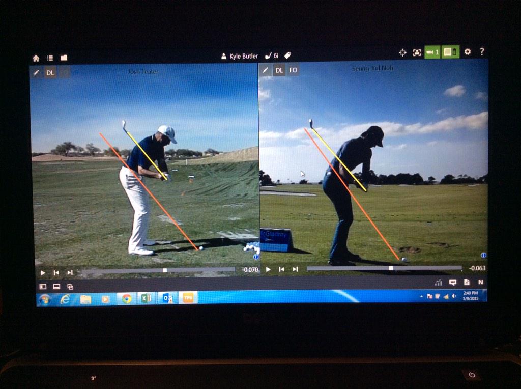 GolfsOrangePal's tweet image. Whose club path through impact do you think is moving further right (or in to out)? #videoonly #answercomingsoon