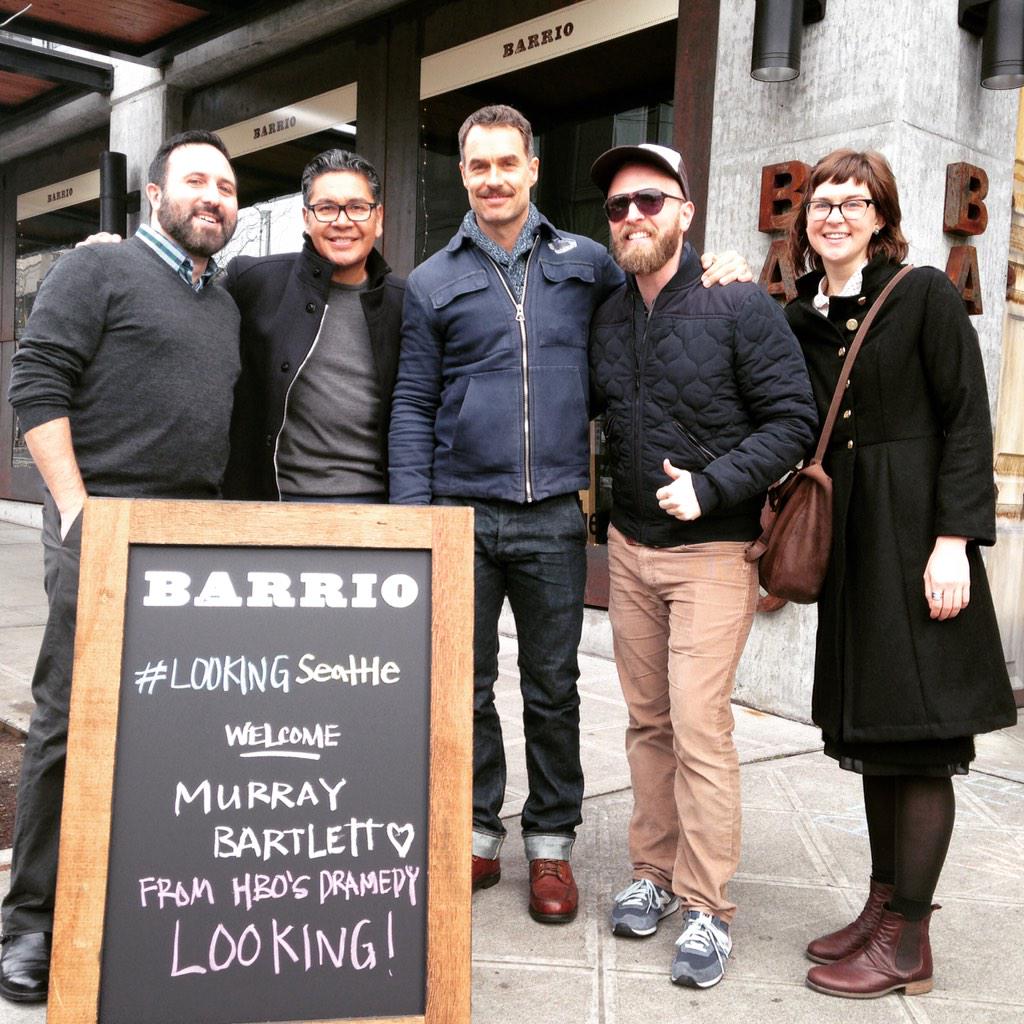 3DollarBillCine's tweet photo. .@HeavyRestaurant's #Barrio rolls out the red carpet for @LookingHBO's Murray Bartlett and crew! #LOOKINGSeattle http://t.co/sMVbN7X3dc