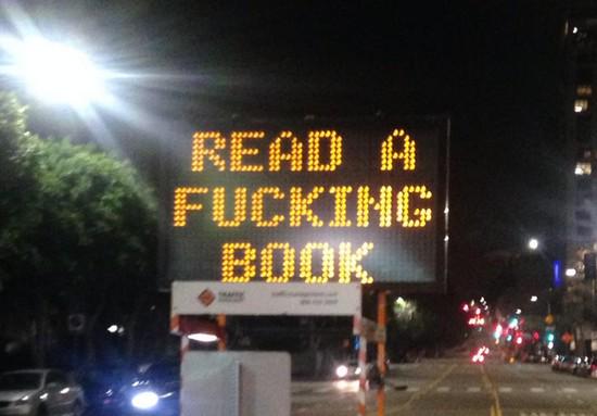 groveatlantic's tweet image. Whoever hacked this traffic sign in #LosAngeles is my new hero bit.ly/1w5Hy5A