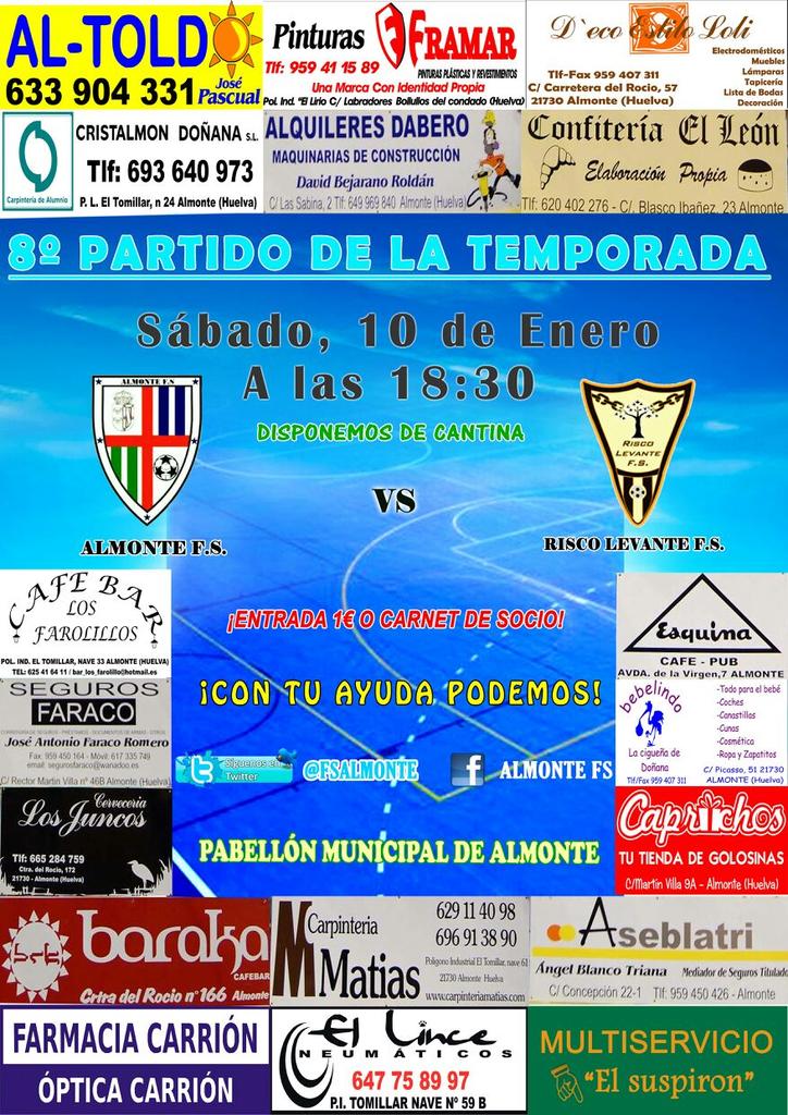 Sábado 10 de Enero a 18:30H en el pabellón de Almonte, os esperamos para poder seguir siendo el líder todos juntos.