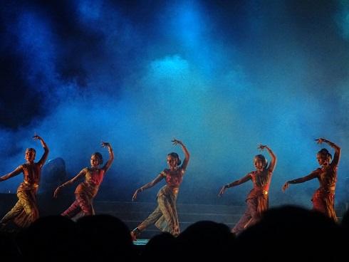 A dance performance on the music composed by Anoushka Shankar at #PBD2015 cultural event at Sabarmati River Front.