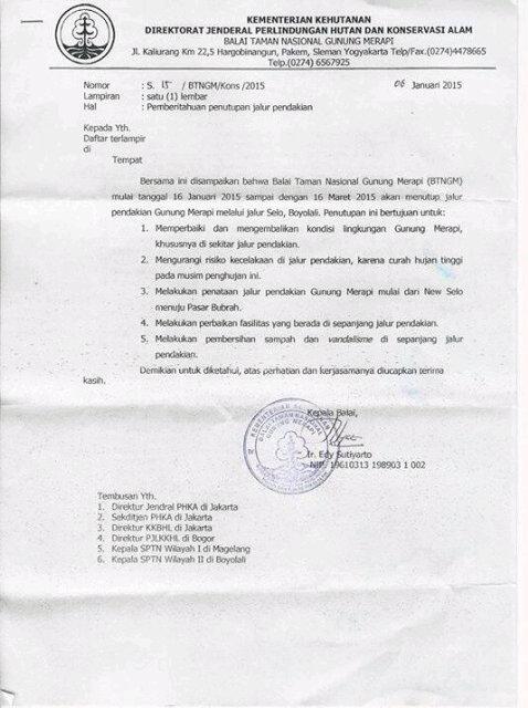 kabarklaten's tweet photo. #klaten  @_frantony Sekilas info:JALUR PENDAKIAN GUNUNG MERAPI DITUTUP 16 Januari s/d 16 Maret 2015. http://t.co/nDEG86rgoH
