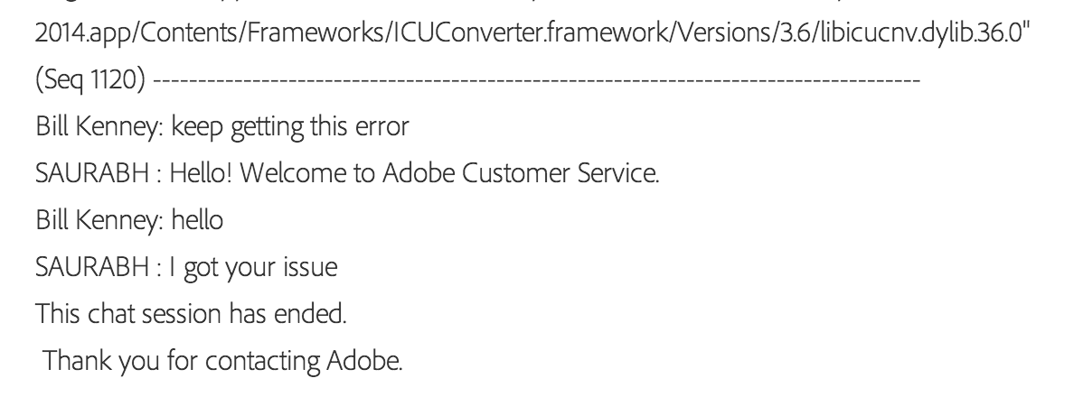 BillSKenney's tweet photo. Pretty stellar chat with @Adobe #installproblems http://t.co/MuWrqCSgQa