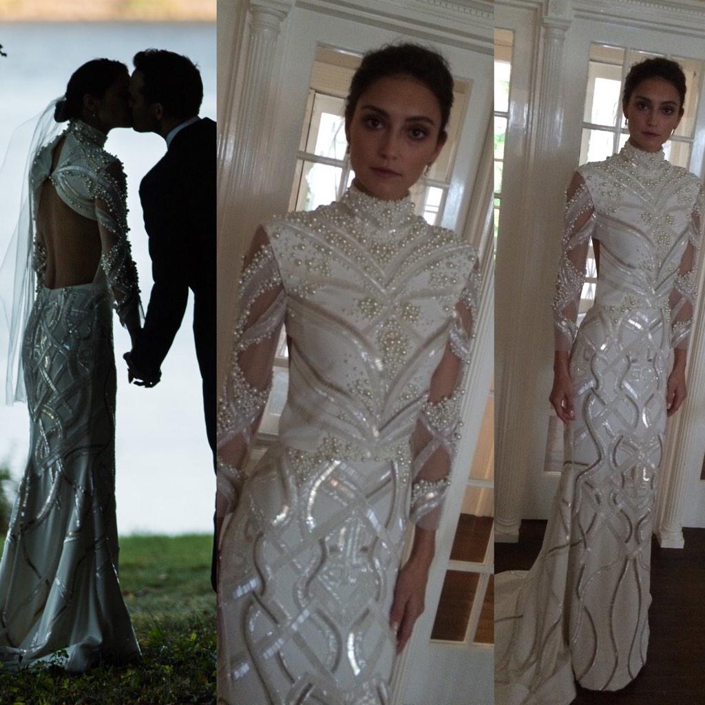 CSiriano's tweet photo. One of my favorite beaded pearl custom wedding gowns on my beautiful friend @AANNAAS. http://t.co/5ZFWi7E4VW