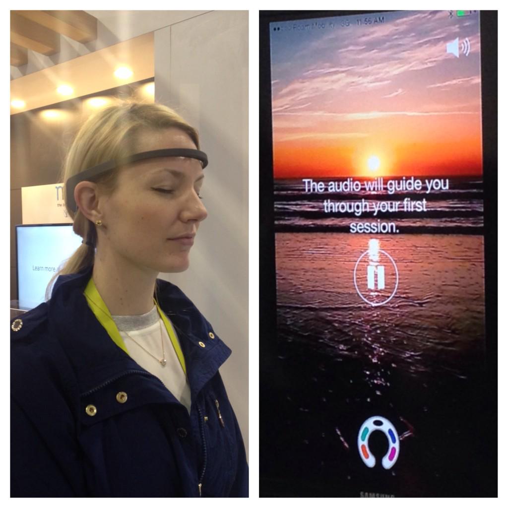 ambaldauf's tweet photo. One of the coolest products at #CES2015 @ChooseMuse Brain Sensing/Exercise Headband http://t.co/UywBSng6HA