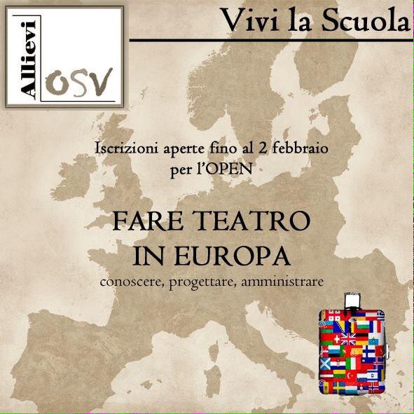 AllieviOSV's tweet photo. #VivilaScuola hai tempo fino al 2 febbraio per iscriverti all'open #FareTeatro in Europa! @Fond_Milano http://t.co/MNzLRIex3Z