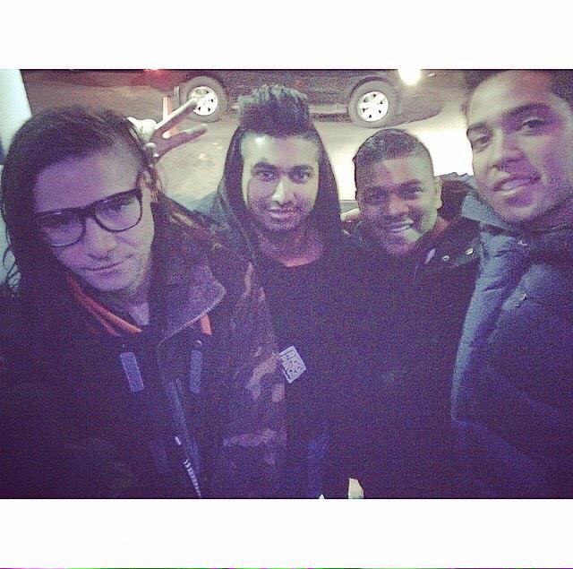 jonmadray's tweet photo. Squad. @Skrillex #citynights http://t.co/VxIJ0dXFEw