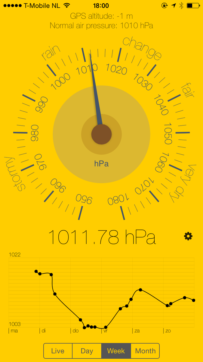 Curious about the current air pressure? Got an iPhone 6 (Plus) or iPad Air 2? webzites.nl/dlbaro
