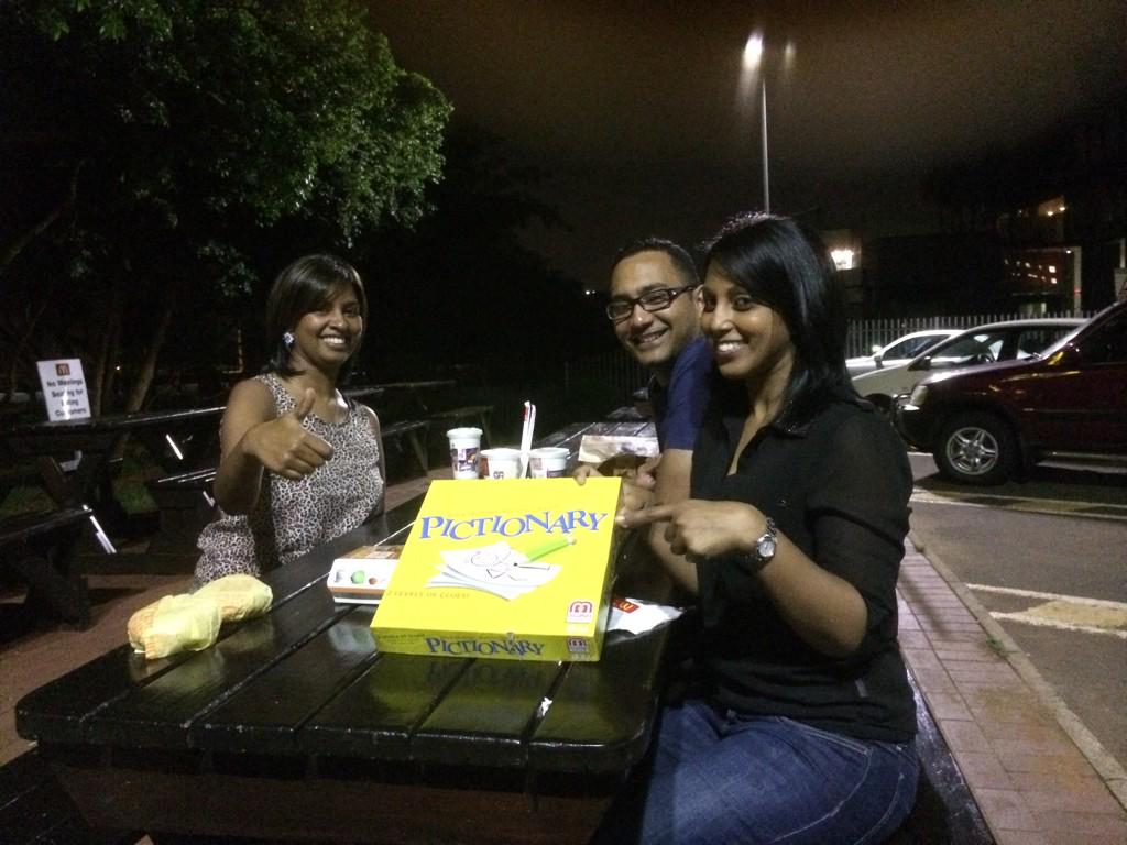 Playing #Pictionary outside McDonalds umhlanga