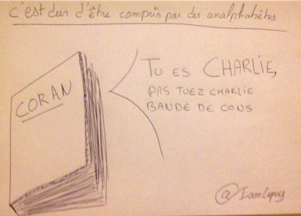 IamLepoy's tweet photo. J'avoue que j'aurais quand même aimé avoir le talent de Charb, mais voilà ma contribution. http://t.co/Oeo8oe8z3C