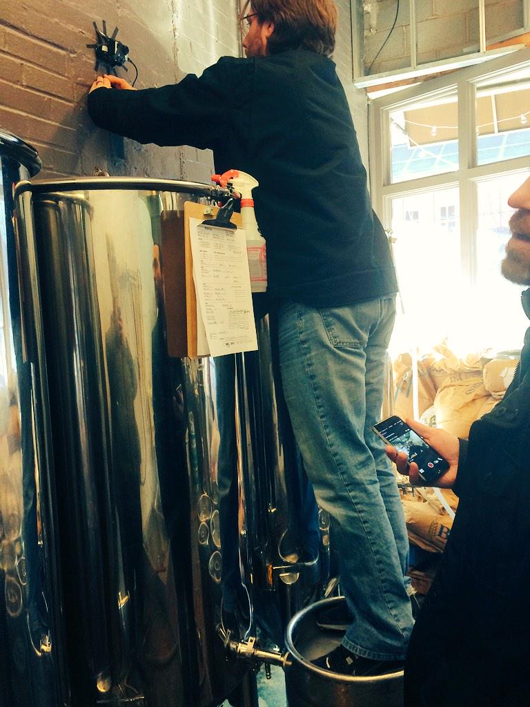 TheEditorium's tweet photo. Gearin' up for a brewery timelapse. Not to brag, but we do all our own stunts. #KegStand #GoProMacGyver http://t.co/ivYTEHd8YH