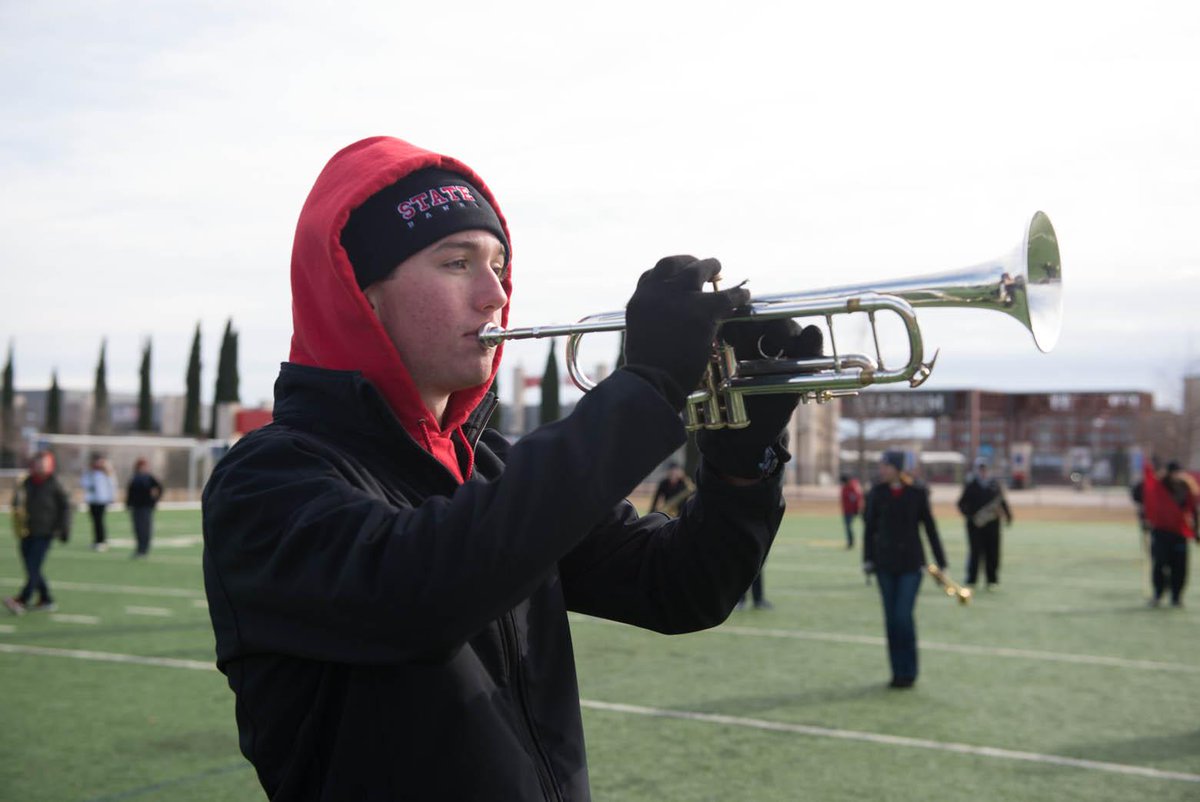 IllinoisStateU's tweet photo. Big Red @MarchingMachine was out practicing today in Frisco! They'll be at tonight's Redbird Reception around 9. http://t.co/5rz87izgoA