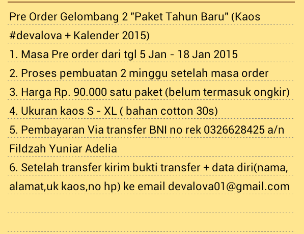 devalova_'s tweet photo. Pre order Gelombang 2 "Paket Tahun Baru" cek gambar buat cara ordernya.Paket Spesial dari kk @DevaMahenra http://t.co/G7HXW1jxnO