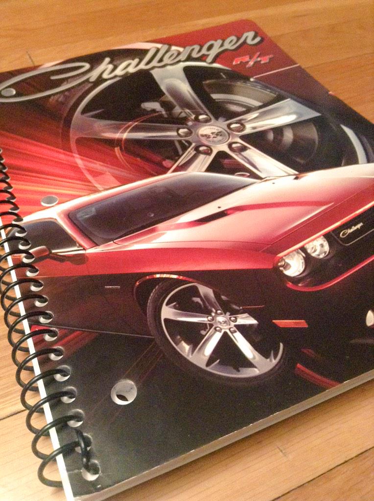 carfaces's tweet photo. The only notebook that matters! #Dodge #Challenger http://t.co/zsHhXZoROI